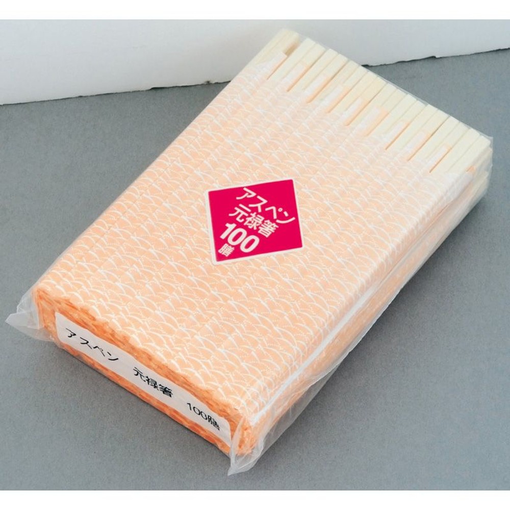割箸　元禄100膳　袋入　アスペン, その他カラー１, その他サイズ１