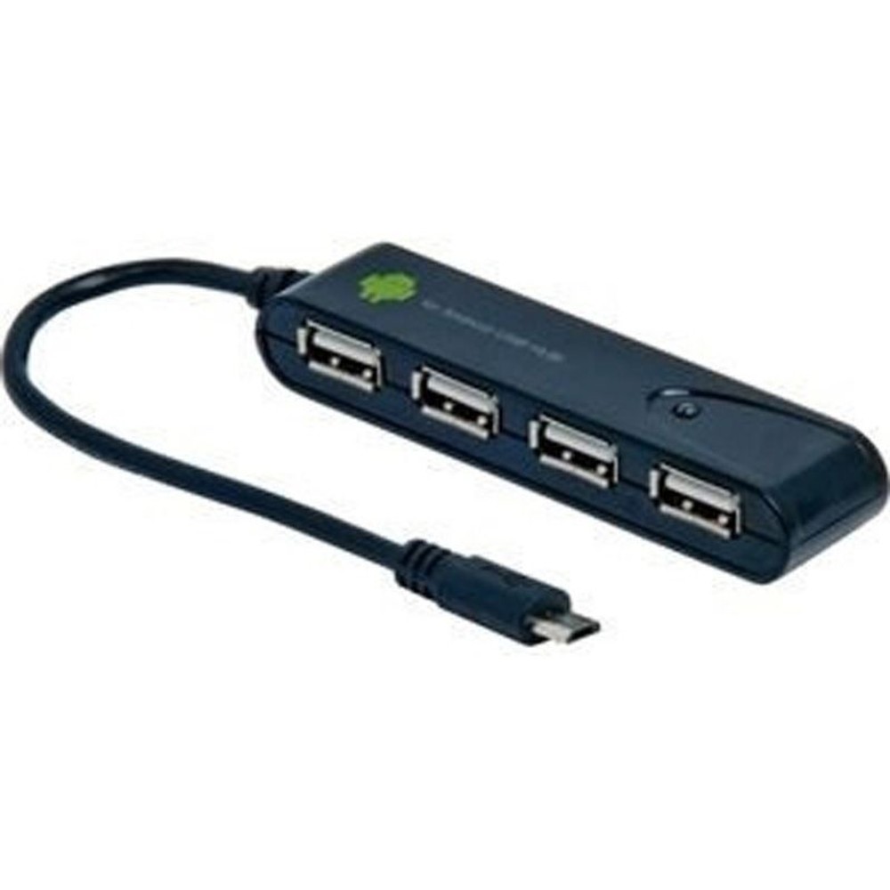 マイクロUSB2.0ハブ, ブラック, 約13cm