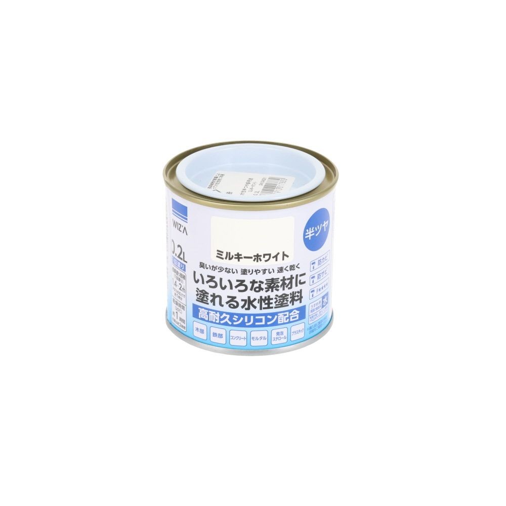 ウィザ WIZ'A 水性半つや多用途　０．２Ｌ, 黒, 0.2L