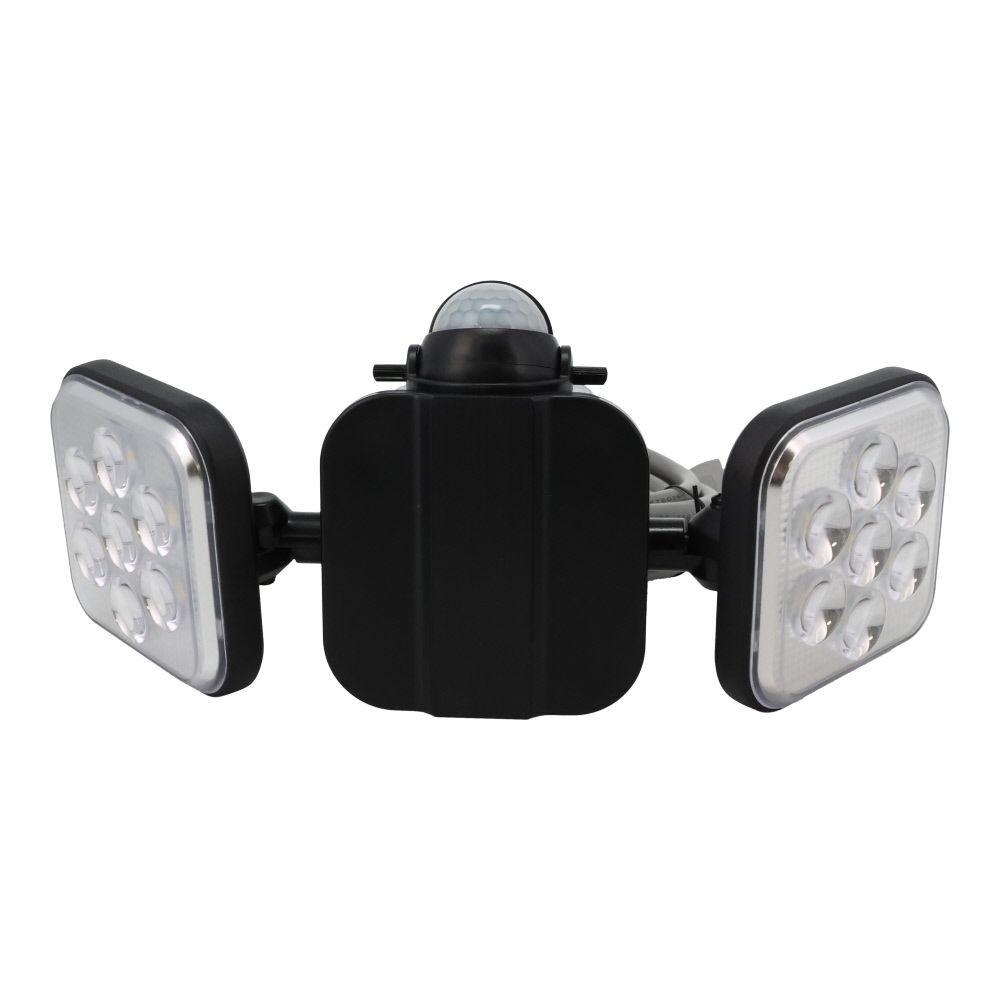 １１Ｗ×２灯　フリーアーム式ＬＥＤセンサーライト　ＬＡＬー２０２２, ブラック, LAL-2022