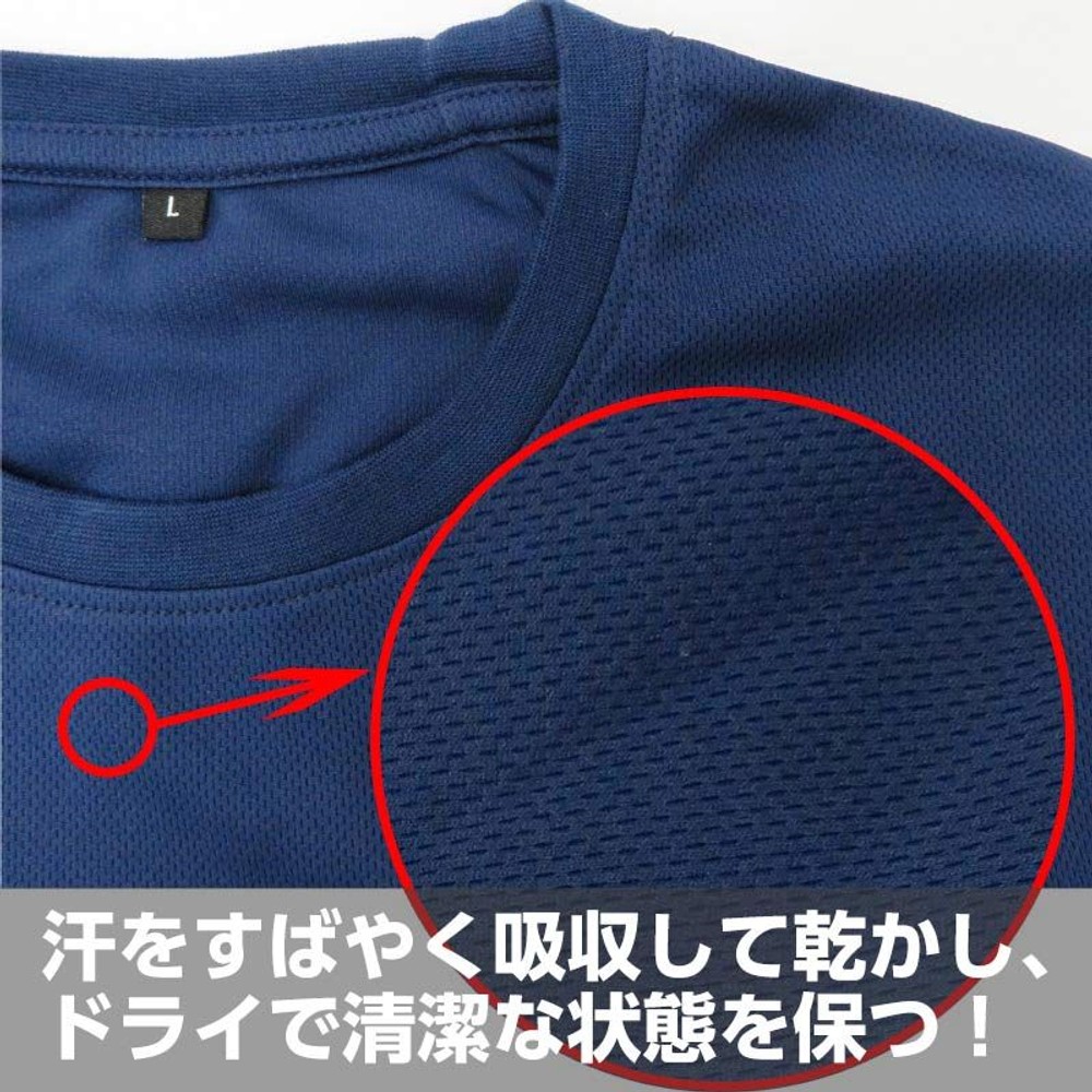 ポケットから物が落ちにくい吸汗速乾 長袖Ｔシャツ 丸首 ネイビー, ネイビー（3L）, 3Lサイズ