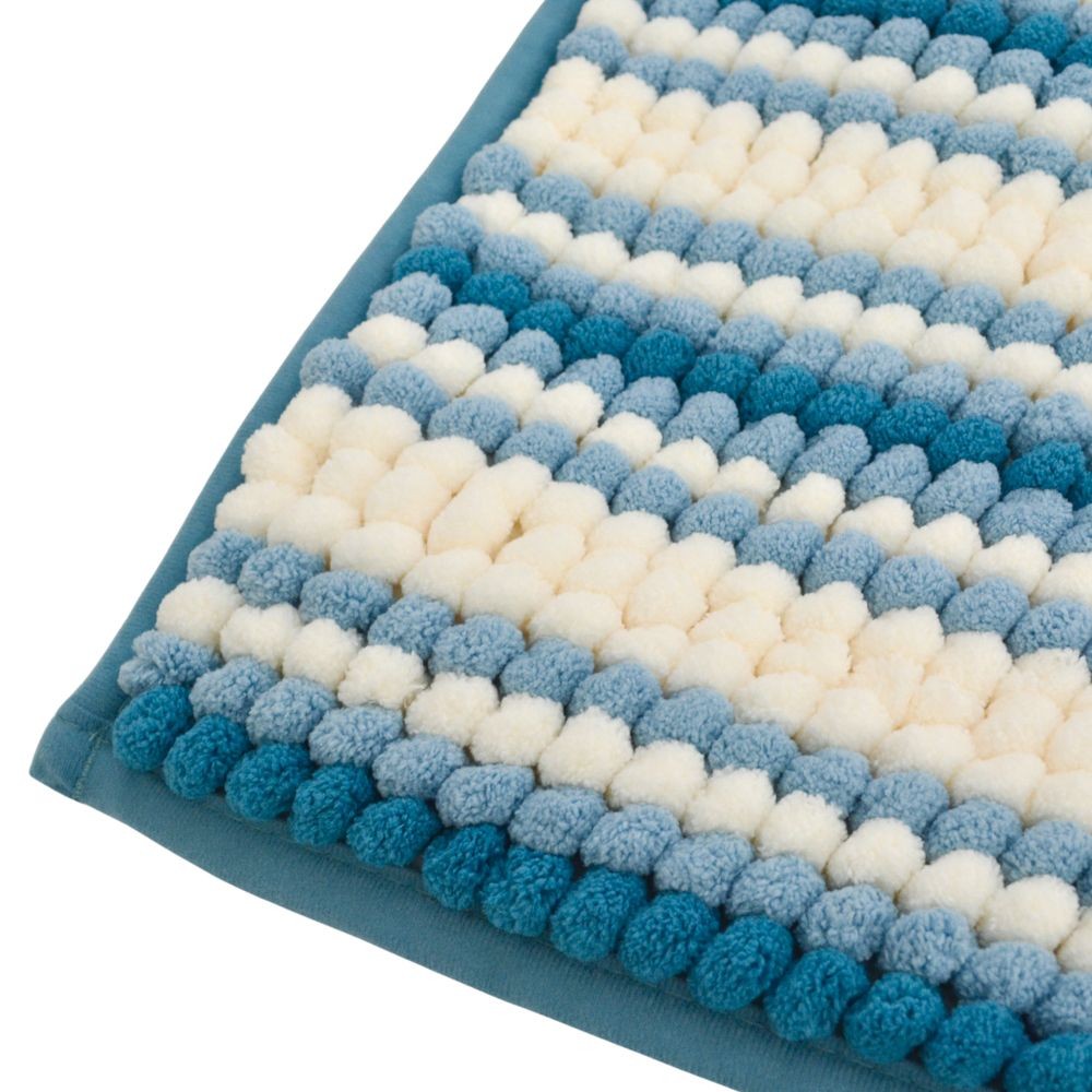 ウィザ WIZ'A 超吸水ボリュームバスマット　約３５×５０ｃｍ, ブルー, 35×50cm