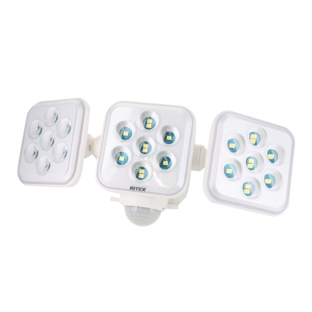 ５Ｗ３灯　フリーアーム式LEDソーラーセンサーライト　ＬＳー３３０, 白, LS-330