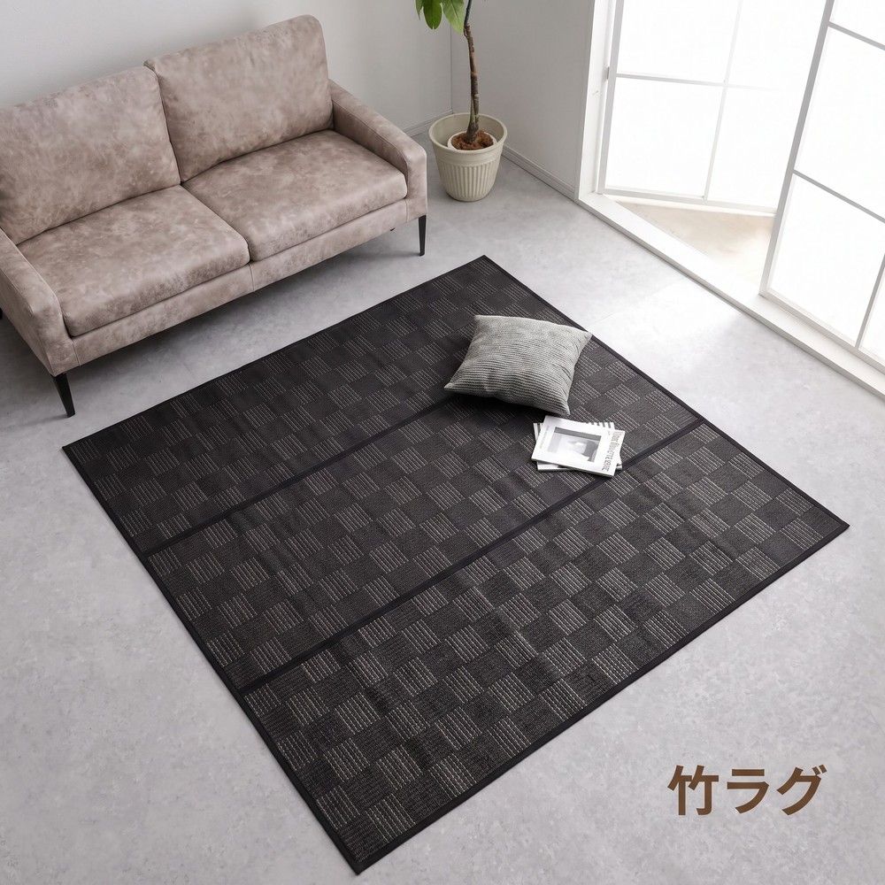イケヒコ カーペット・ラグ クロート゛ ブラック 【メーカー直送・代引不可】, ブラック, 180&times;180cm