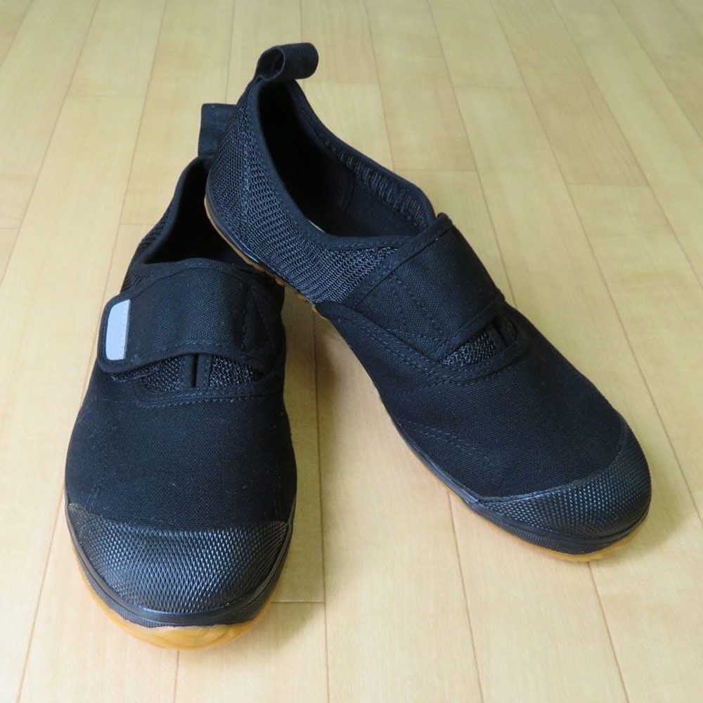 先芯入りワンタッチベルトシューズ　黒, BK（24.5）, 24.5cm