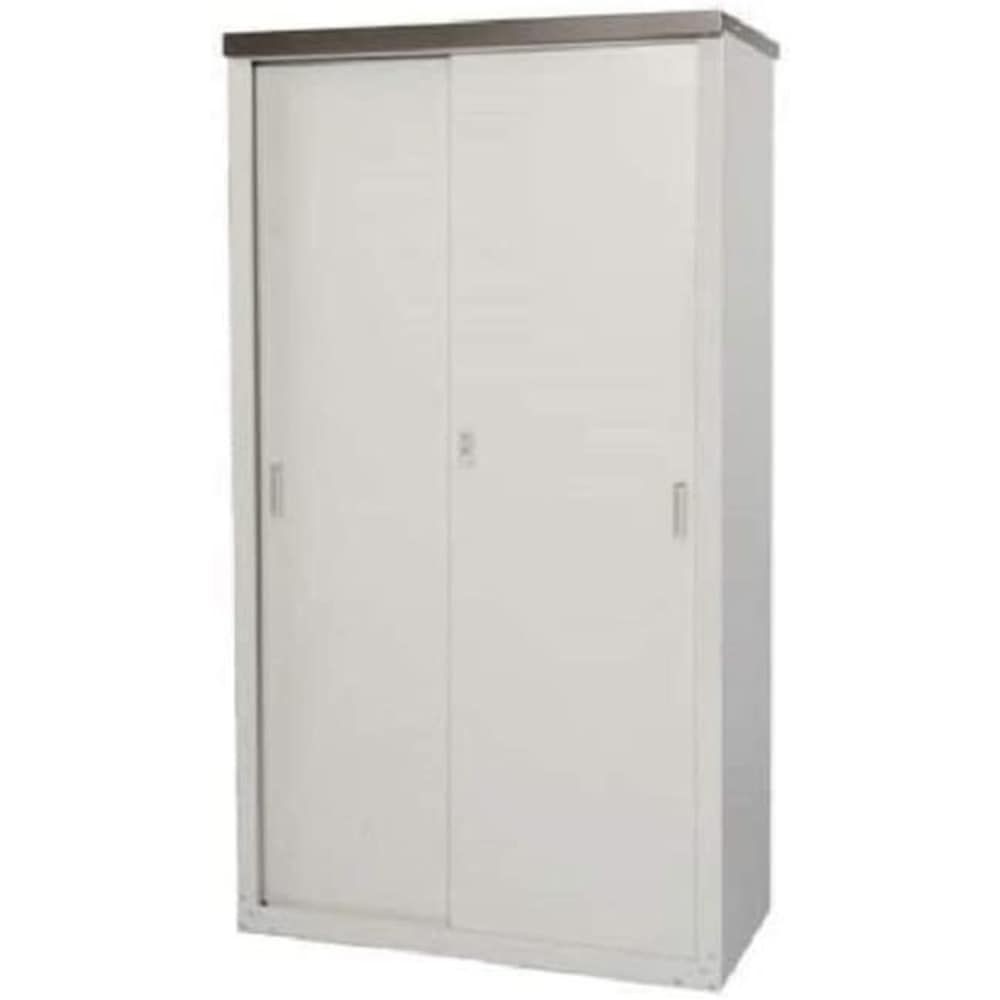 グリーンライフ 家庭用収納庫 ハーフ棚仕様 HS-162HT【メーカー直送・代引不可】, ライトグレー, 幅89cm&times;奥行47cm&times;高さ162cm