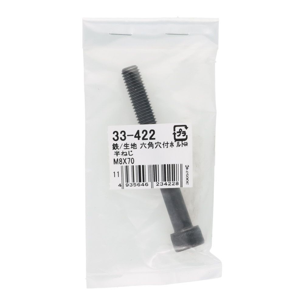 生地　六角穴付ボルト　Ｍ８&times;７０ｍｍ　１本入, ボルト, M8&times;70