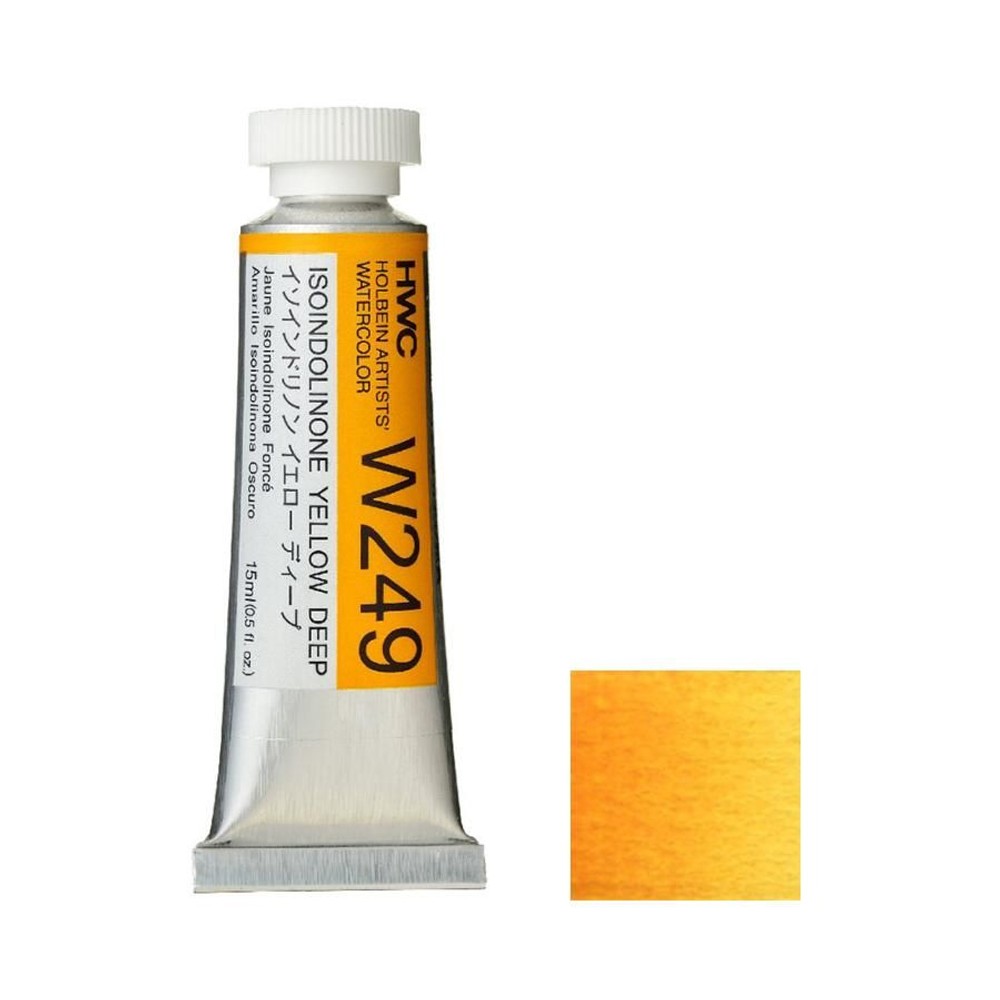 ホルベイン 透明水彩絵具 5号 (15ｍｌ) W249 イソインドリノン イエロー ディープ, W249イソインドリノンYEディ, 5号 (15ml) 
