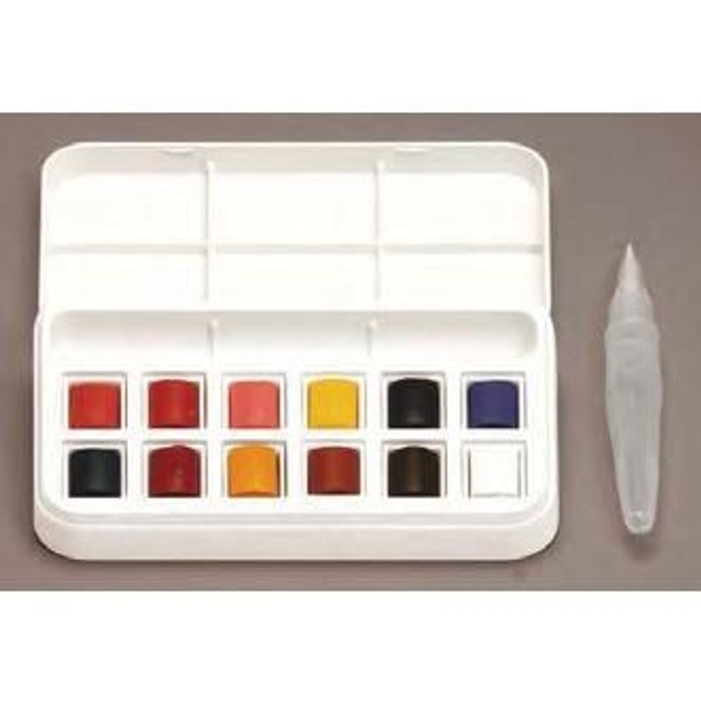 W&N コットマン ハーフパン 12色 水筆付き 18909012 ウィンザー＆ニュートン, ハーフパン 12色 水筆付き, その他サイズ１