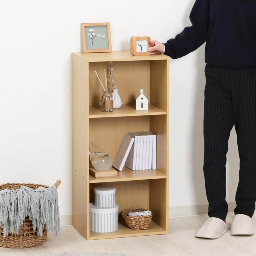 カラーボックス　可動棚3段【メーカー直送・代引不可】, ホワイト, 3段