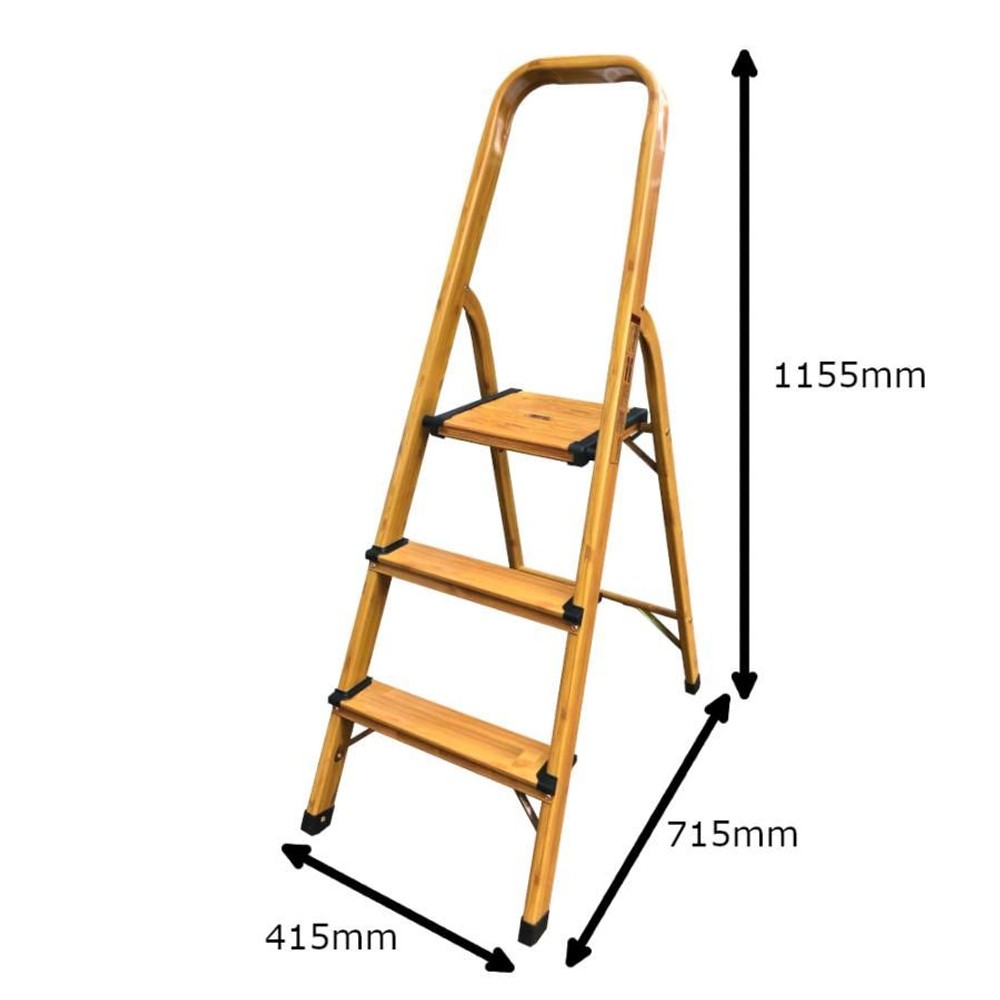 取っ手付アルミステップ木目, 木目（2段）, 2段