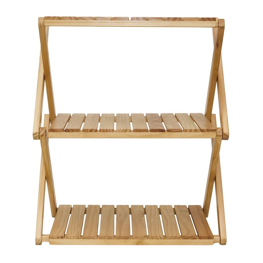 WIZ'A ウィザ　木製フォールディングラック　幅４６ｃｍ　３段, 天然木, 3段