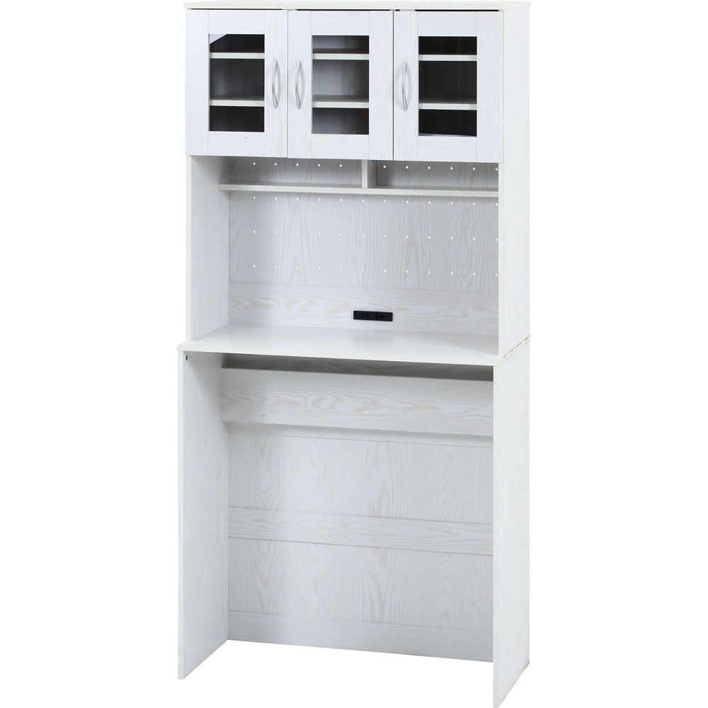 不二貿易 ゴミ箱上キャビネット　９０幅　オークＷＨ【メーカー直送・代引不可】, オーク, 幅885mm&times;奥行398mm&times;高さ1800mm