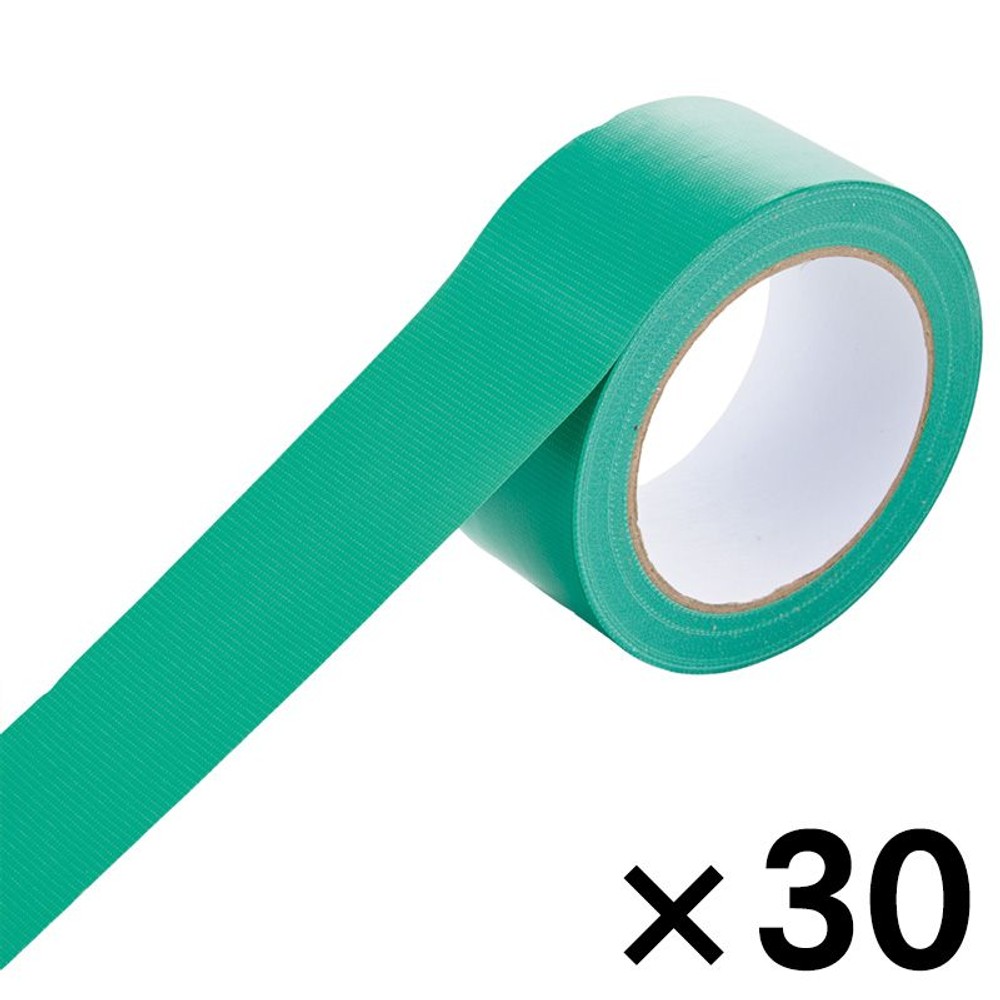 WIZ'A ウィザ 梱包用カラー布テープ緑　（約）幅５０ｍｍ&times;長さ２５ｍ&times;３０個セット, 緑, 幅５０ｍｍ&times;長さ２５ｍ