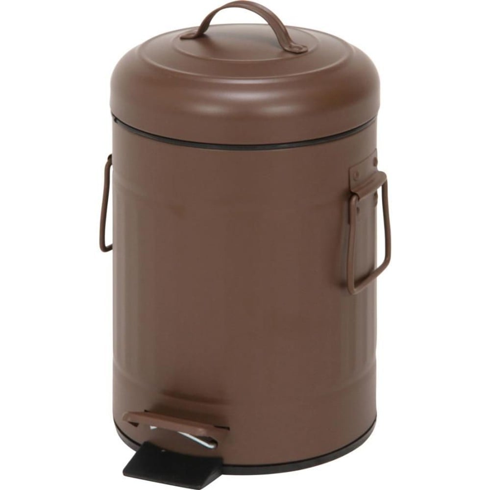 スチール　ラウンドペダルペール　3Ｌ【メーカー直送 代引不可】, ブラウン, 3.0L