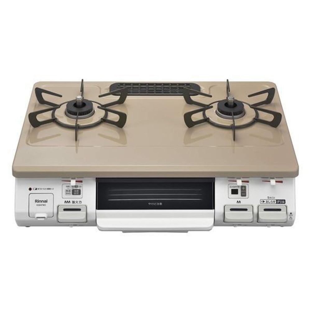 リンナイ ガステーブル KG64TW2L 都市ガス 左強火 ピュアベージュ, ピュアベージュ-都市ガス, 13A