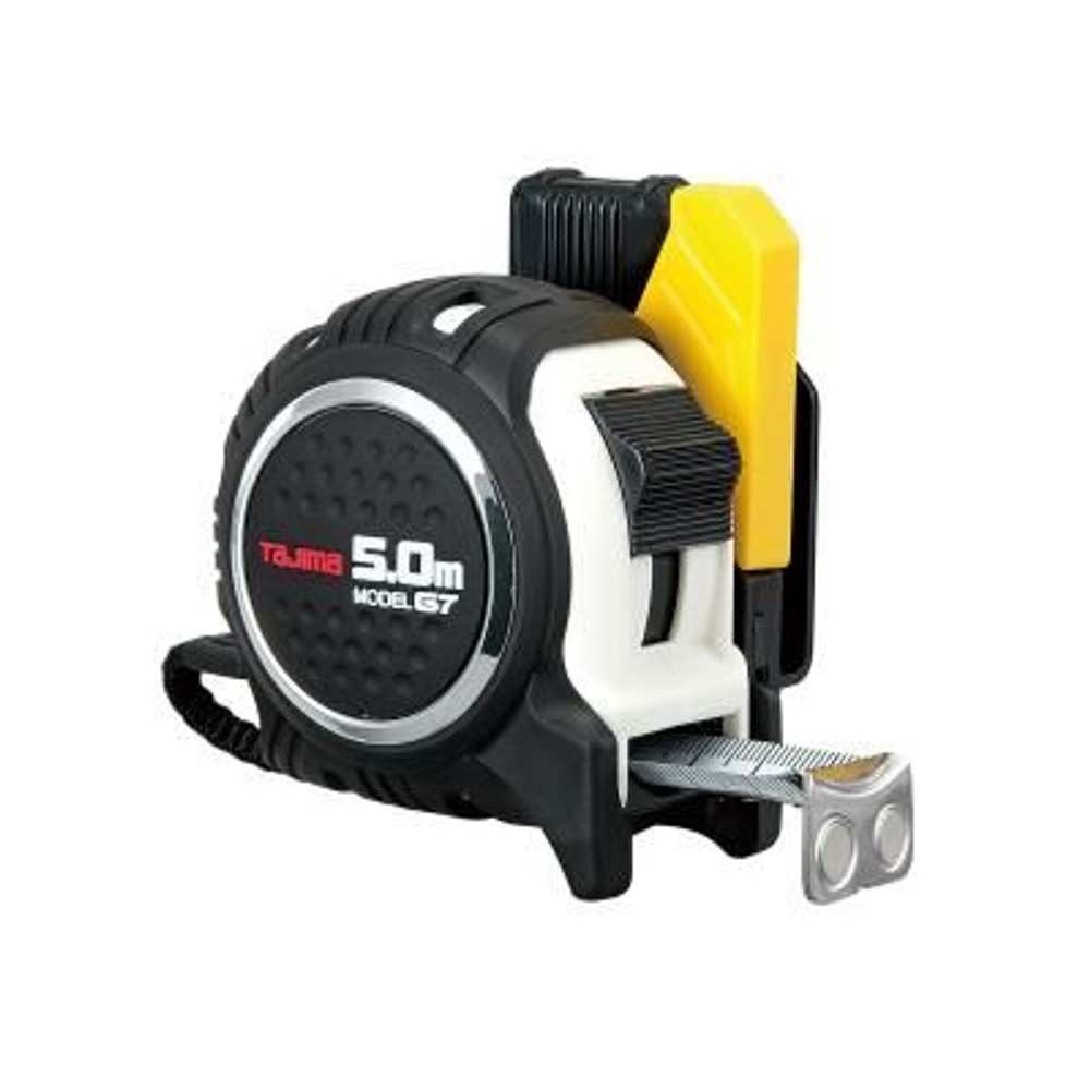 TAJIMA（タジマ）　G7 25mm幅5.0m セフマグ ホワイト　SFG7LM2550W, ブラック/ホワイト, 5m