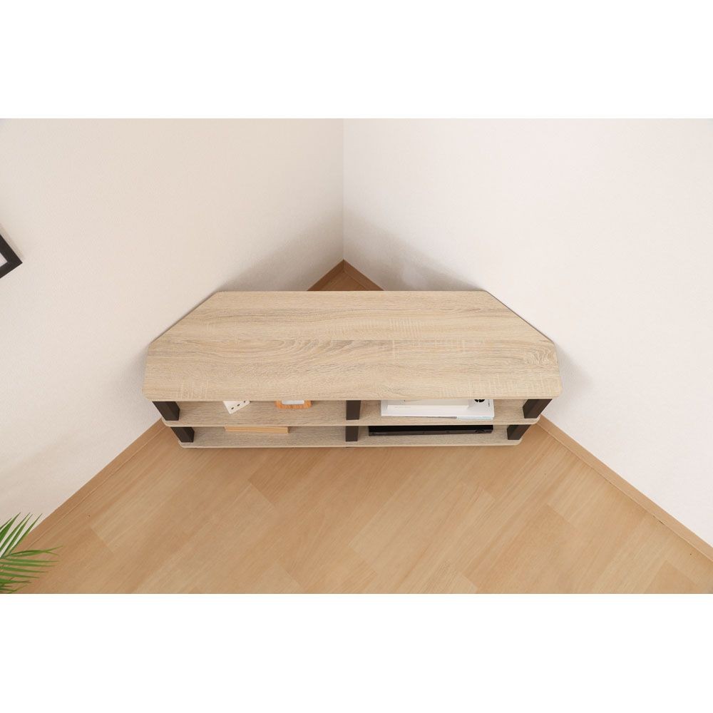 不二貿易 フィット　コーナーＴＶ台　オーク【メーカー直送・代引不可】, オーク, 幅1000mm&times;奥行295mm&times;高さ411mm