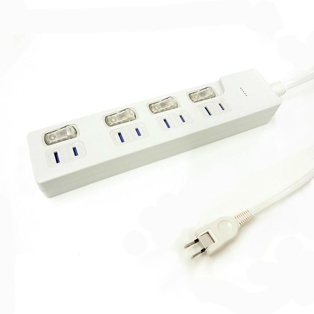 【在庫限り】電力の使い過ぎを警報音でお知らせするタップ1．5ｍ, ホワイト, 1．5ｍ