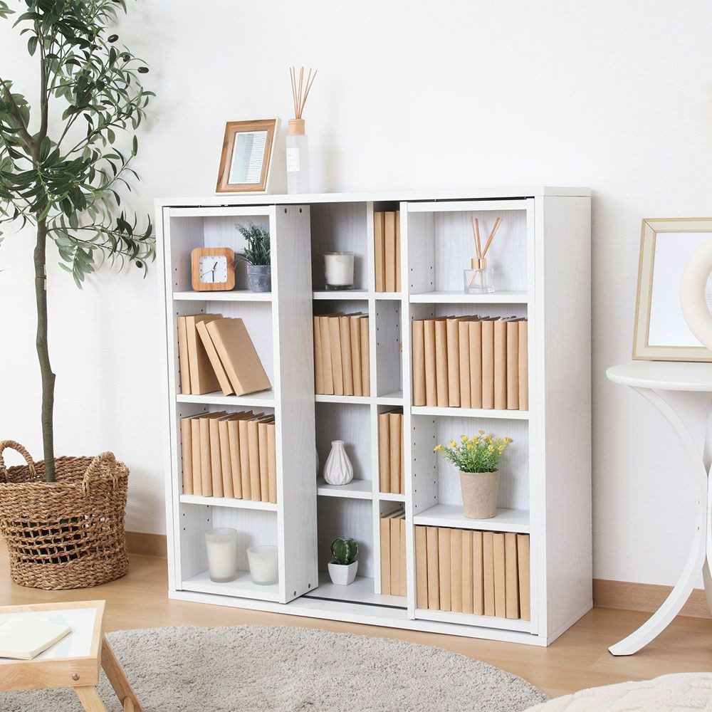 不二貿易 ダブルスライドラック　オークＷＨ　ＤＳ９０９０【メーカー直送・代引不可】, ホワイト, 幅890mm×奥行290mm×高さ890mm