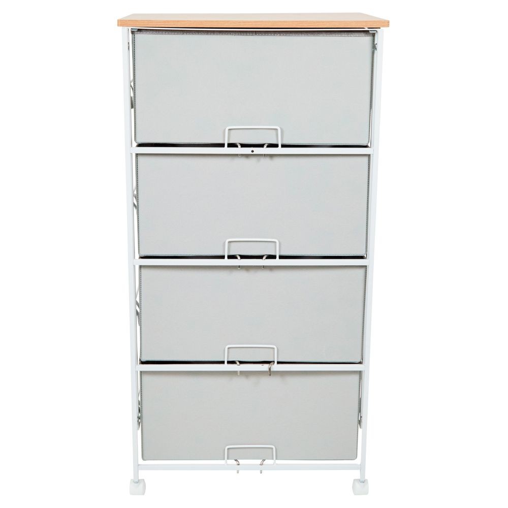 組立簡単ファブリックチェスト４８幅４段, ブラウン, 4段