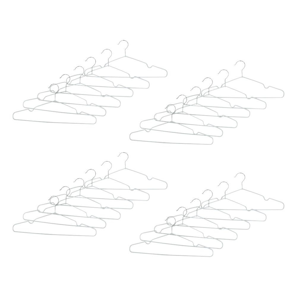 ウィザ　WIZ'A　ノンスリップスチールハンガー　24本組, ホワイト, 24本入
