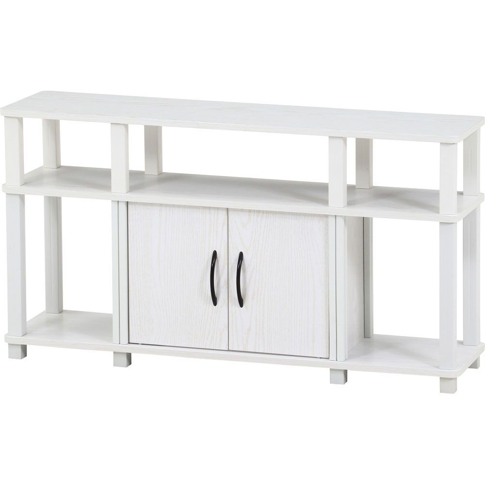 不二貿易 フィット　ハイＴＶラック　オークＷＨ【メーカー直送・代引不可】, ホワイト, 幅1100mm&times;奥行295mm&times;高さ589mm