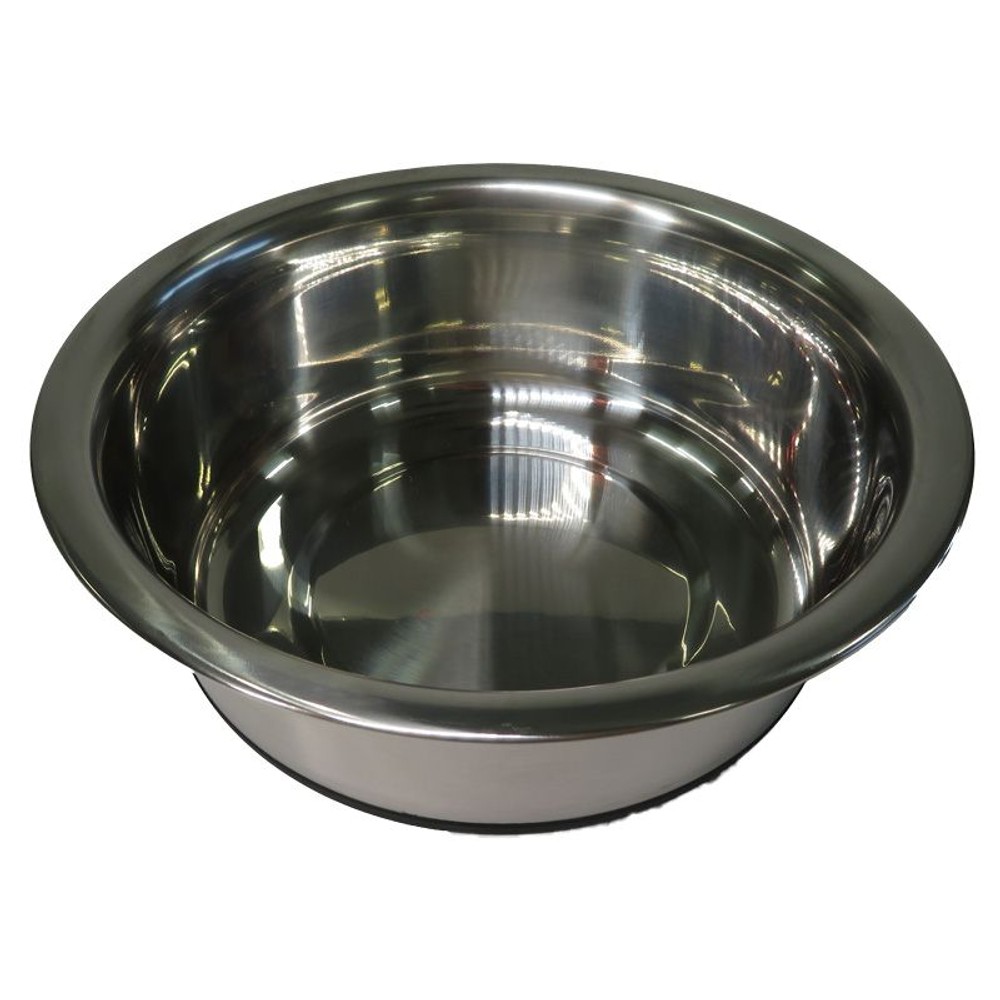 ペット用ステンレス皿型食器すべり止め付き, シルバー（直径16.5）, 16.5cm