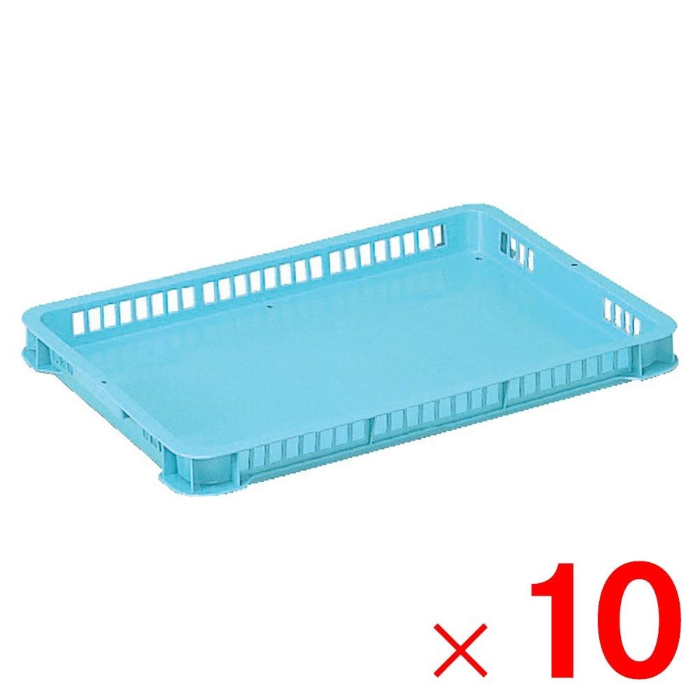 サンコー サンテナー B#18-3 孔有  ライトブルー 101102-00 &times;10個セット【メーカー直送・代引不可】【法人限定】【日祝配送不可・時間指定不可】, ライトブルー, 10P