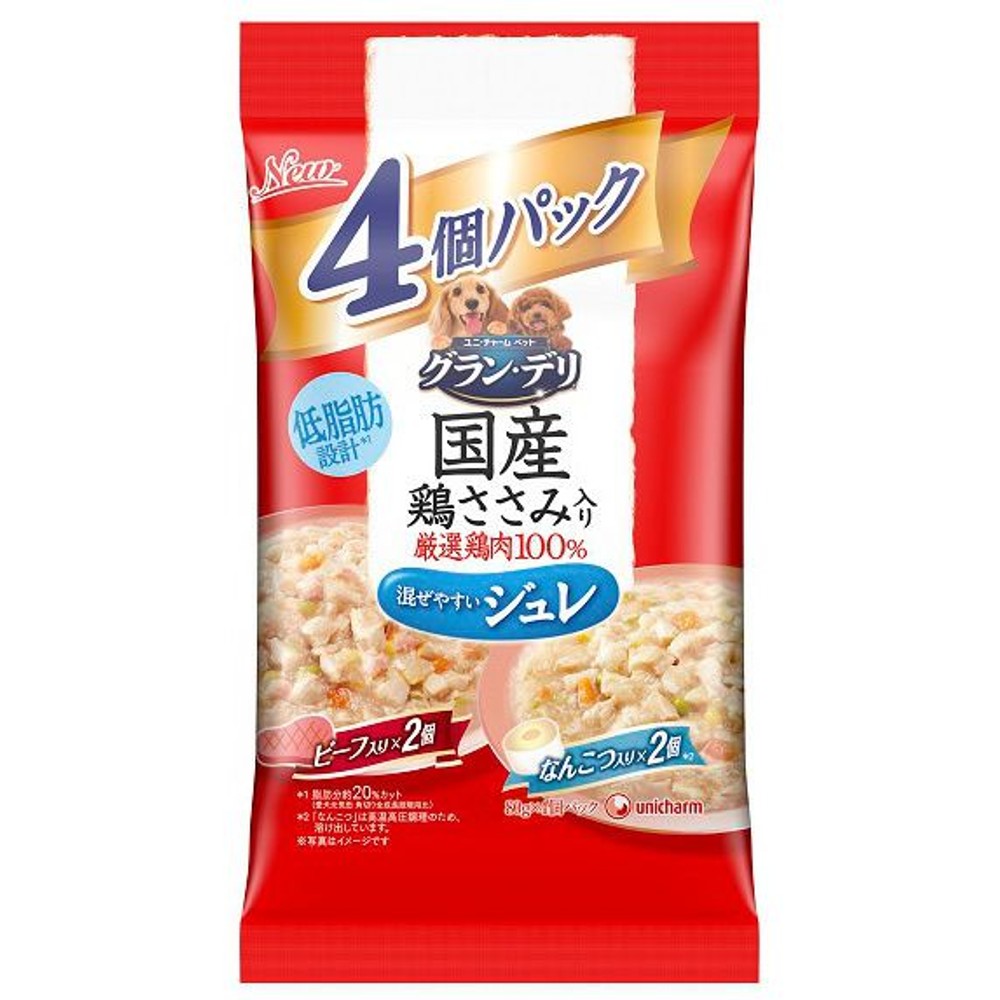 ユニチャーム　グラン・デリＰジュレビーフなんこつ８０ｇ×４, -, 80g