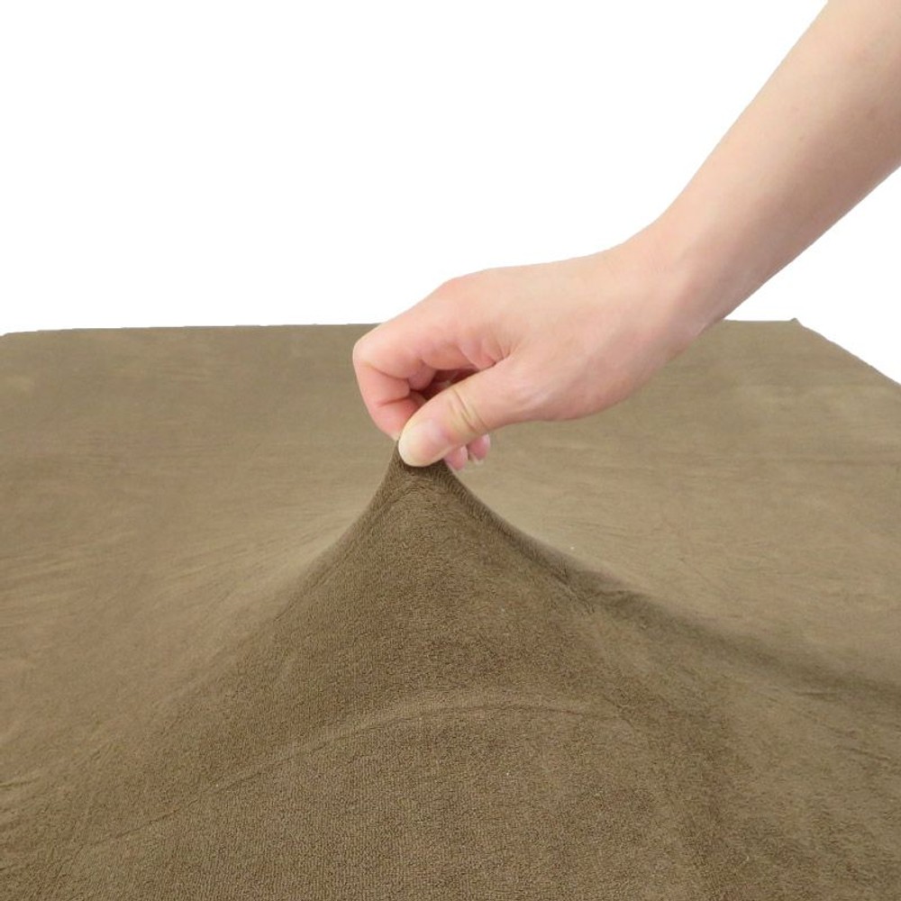 簡単脱着のびるパイル地のぴったりシーツ　セミダブル・ダブル兼用, ブラウン, セミダブル・ダブル兼用