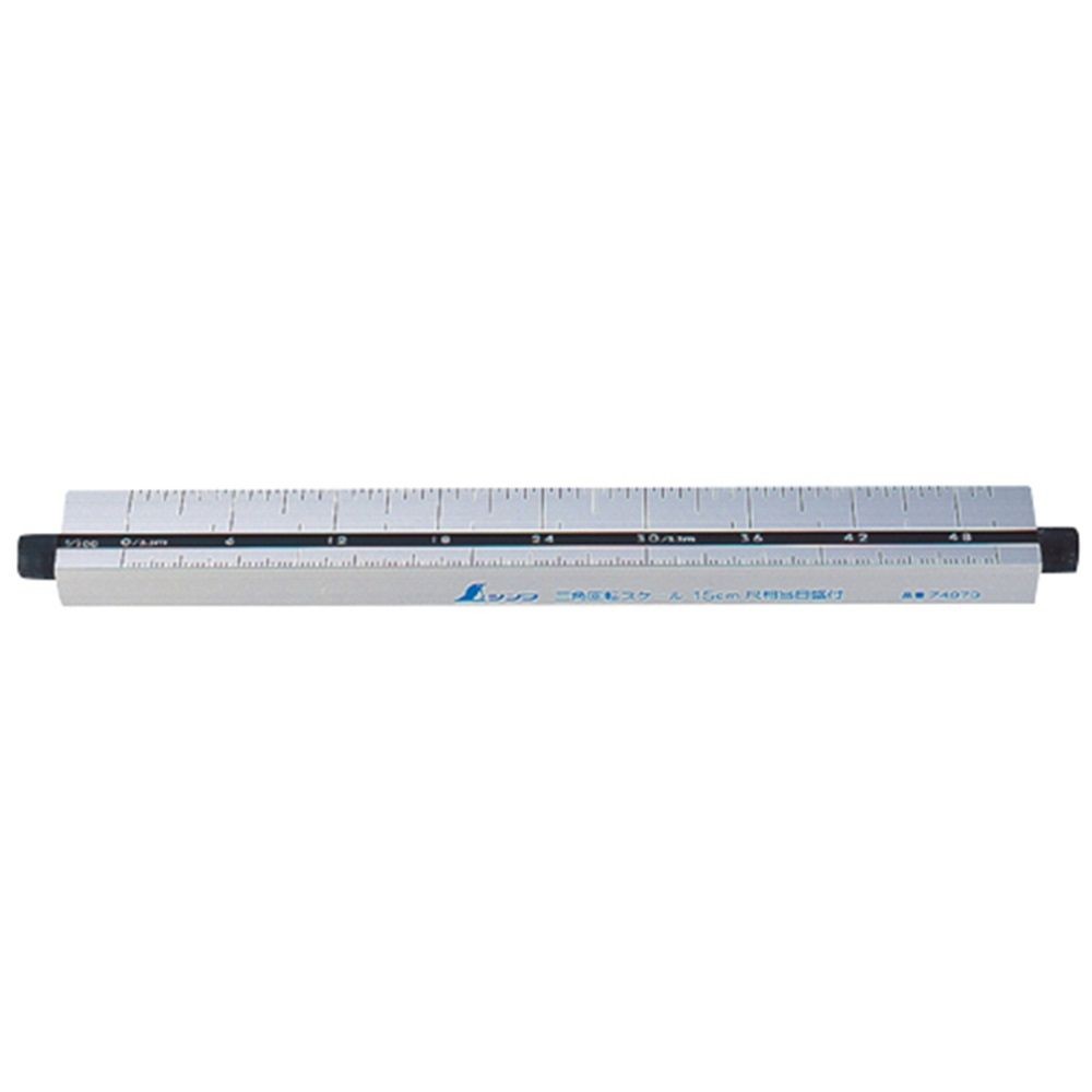 三角回転スケール15cm 尺相当目盛付, 74979, 185(断面:22.5&times;22.5&times;12)mm