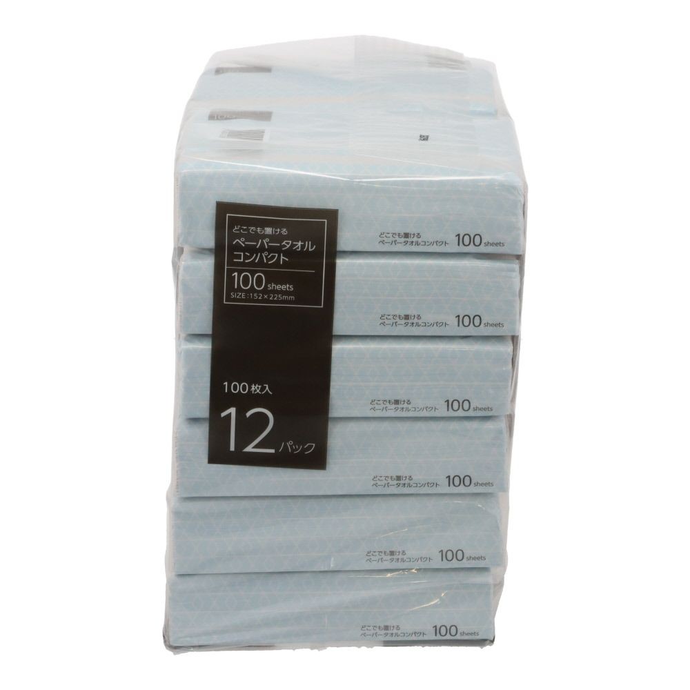 どこでも置けるペーパータオルコンパクト100枚入, コンパクト6P, 6個入り