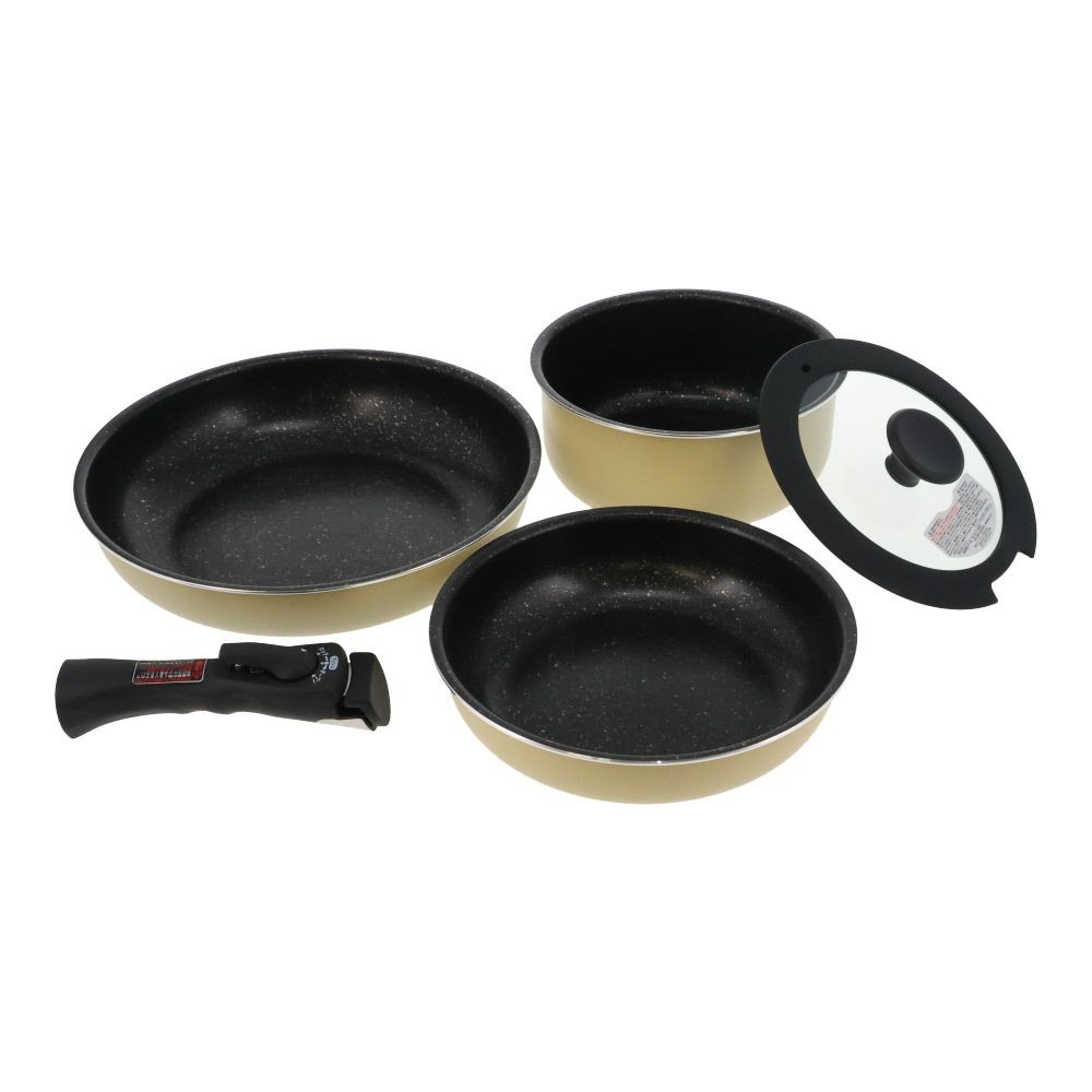 ウイザ WIZ’A　脱着式鍋・フライパンセット５点セット, -, 5点セット