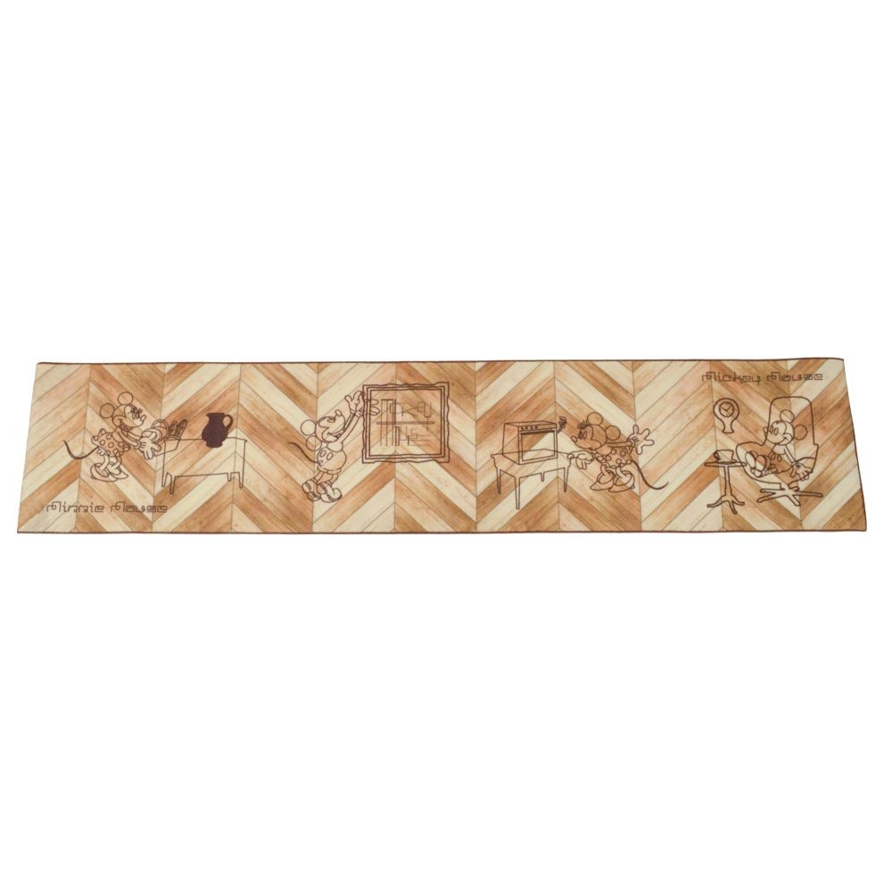 洗える　キッチンマット　約５０Ｘ２４０ＣＭ　ウッド, ブラウン, 50×240cm