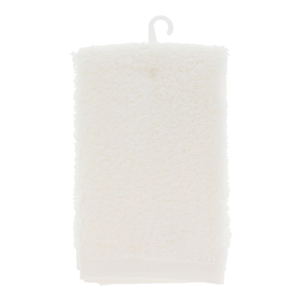 WIZ'A 吸水ふわふわ無撚糸ウォッシュタオル　ホワイト, ホワイト, 34×34cm