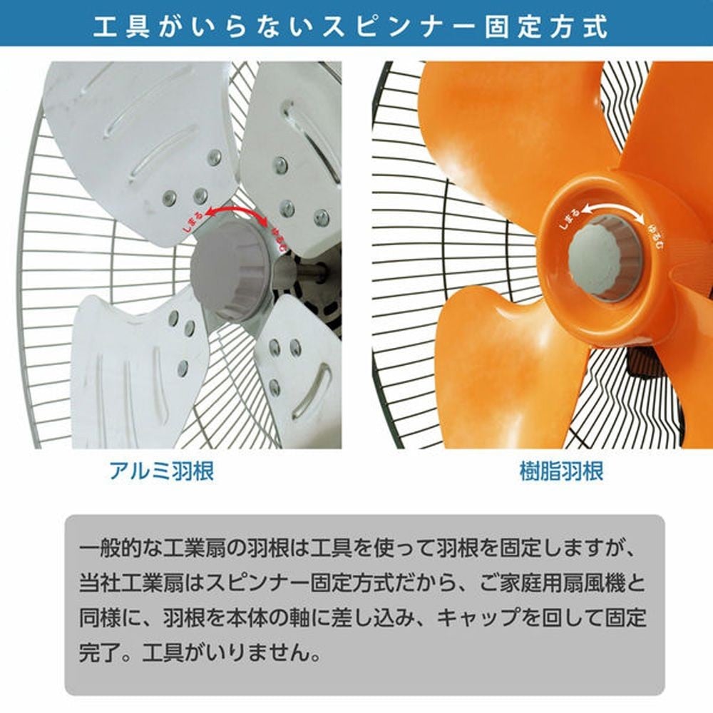 広電 45cmキャスター付工業扇 CFF453CPA, オレンジ, 45cm羽根