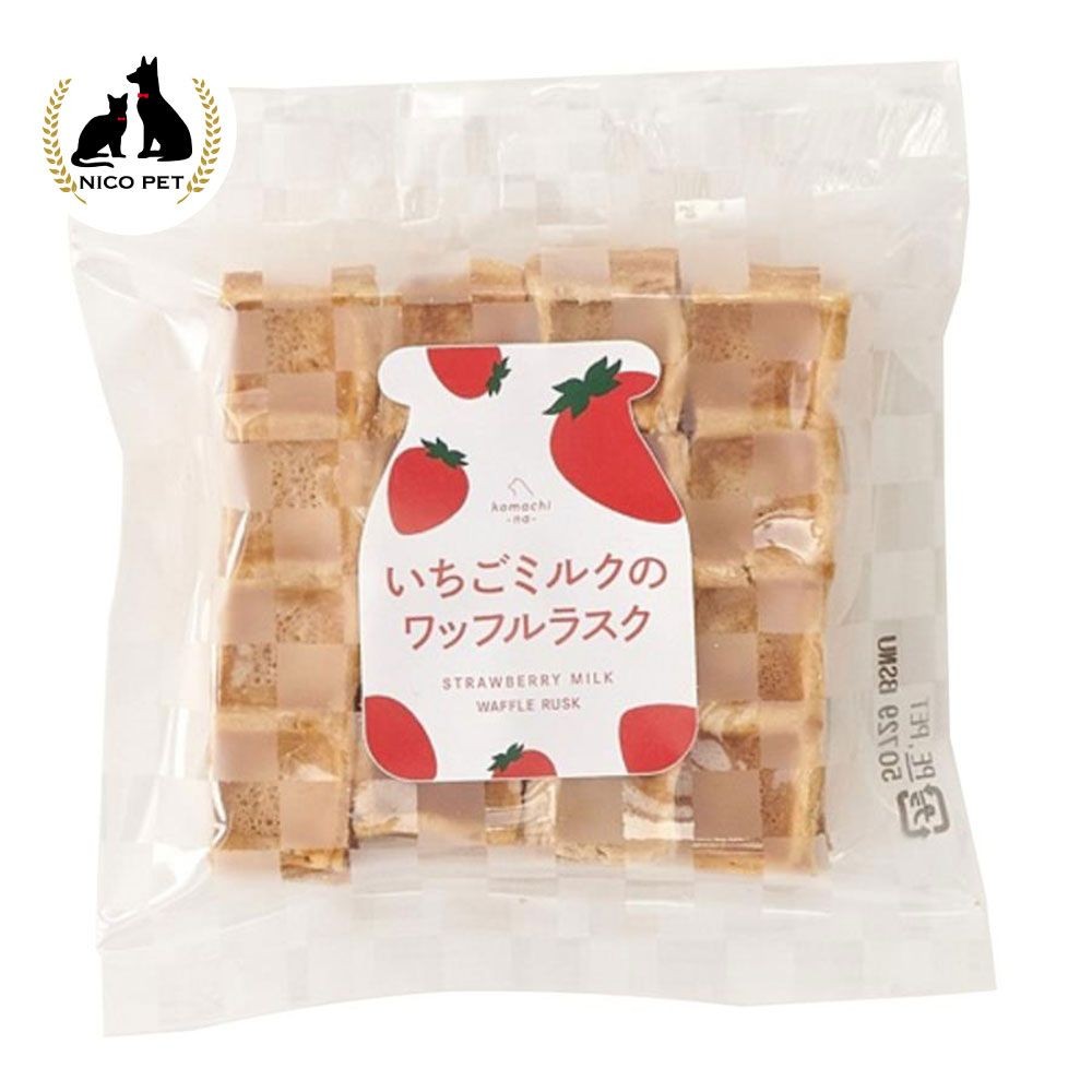 コマチナ いちごミルクのワッフルラスク 1枚, イチゴミルク, 20g