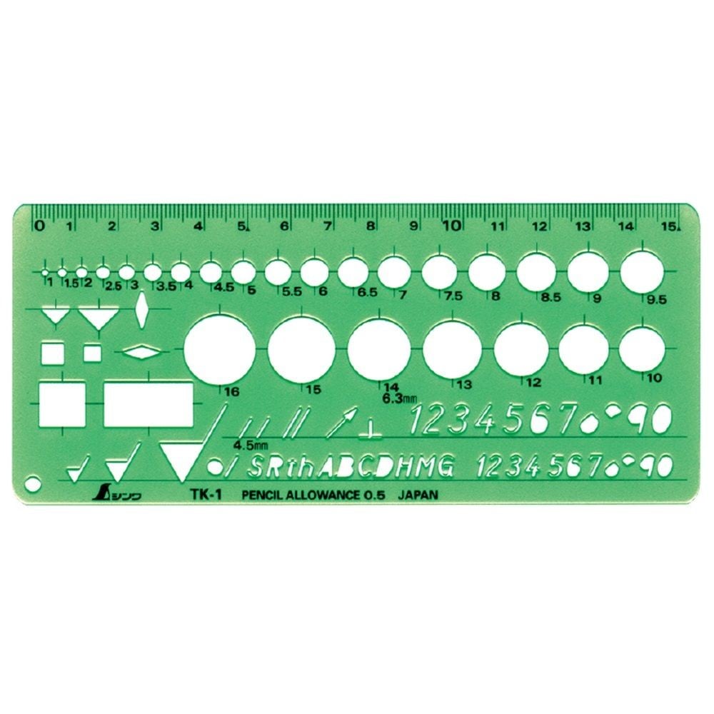 テンプレート TK-1仕上記号定規, 66027, 70&times;160&times;0.75mm