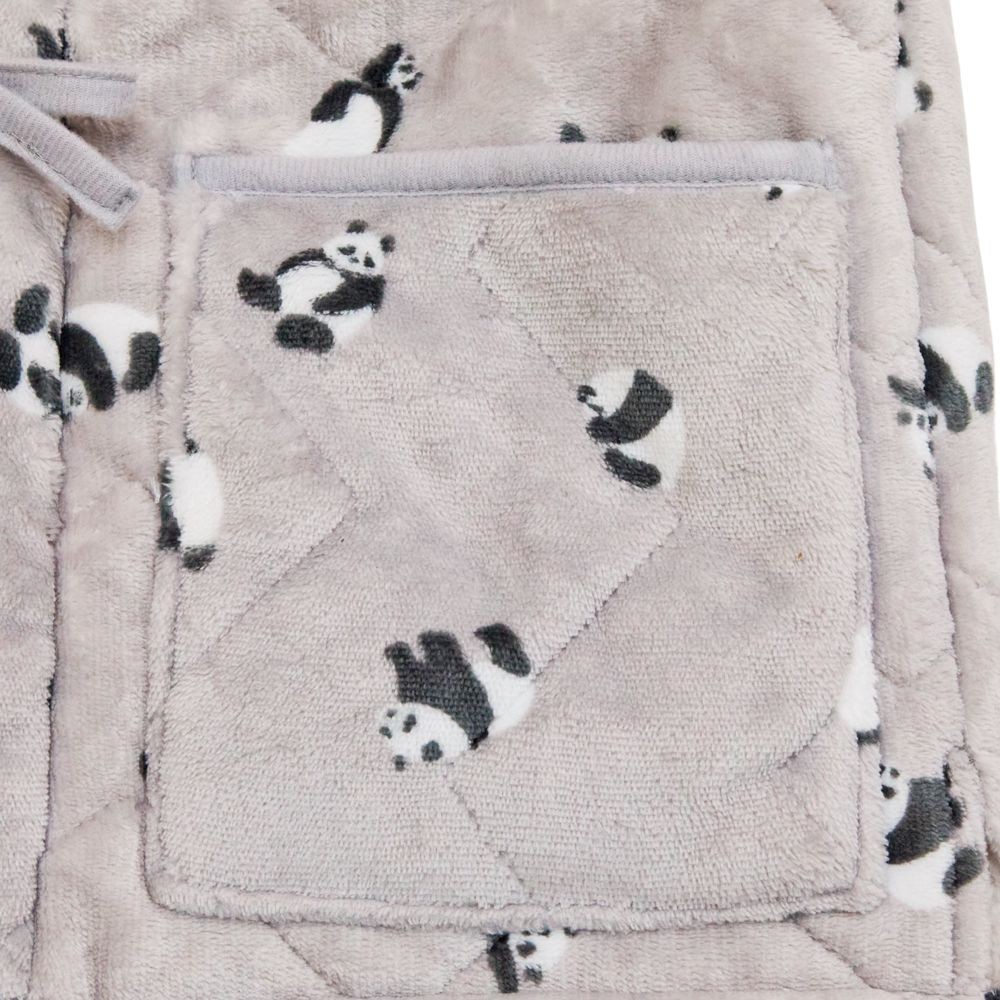 WIZ'A　ウィザ　アニマル柄はんてん, グレー, 85&times;75cm