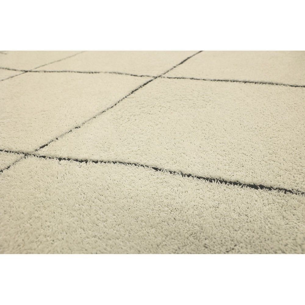大島屋 洗えるシャギーラグ 【メーカー直送 代引不可】 , アイボリー, 185×185cm