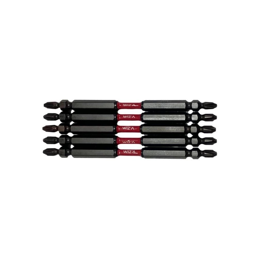 WIZ'A ウィザ ギザスボスリムトーションビット +2&times;&phi;3.8&times;65/82/110mm 5本組 WZDT5P-01, 両頭トーションビット, 5本入り