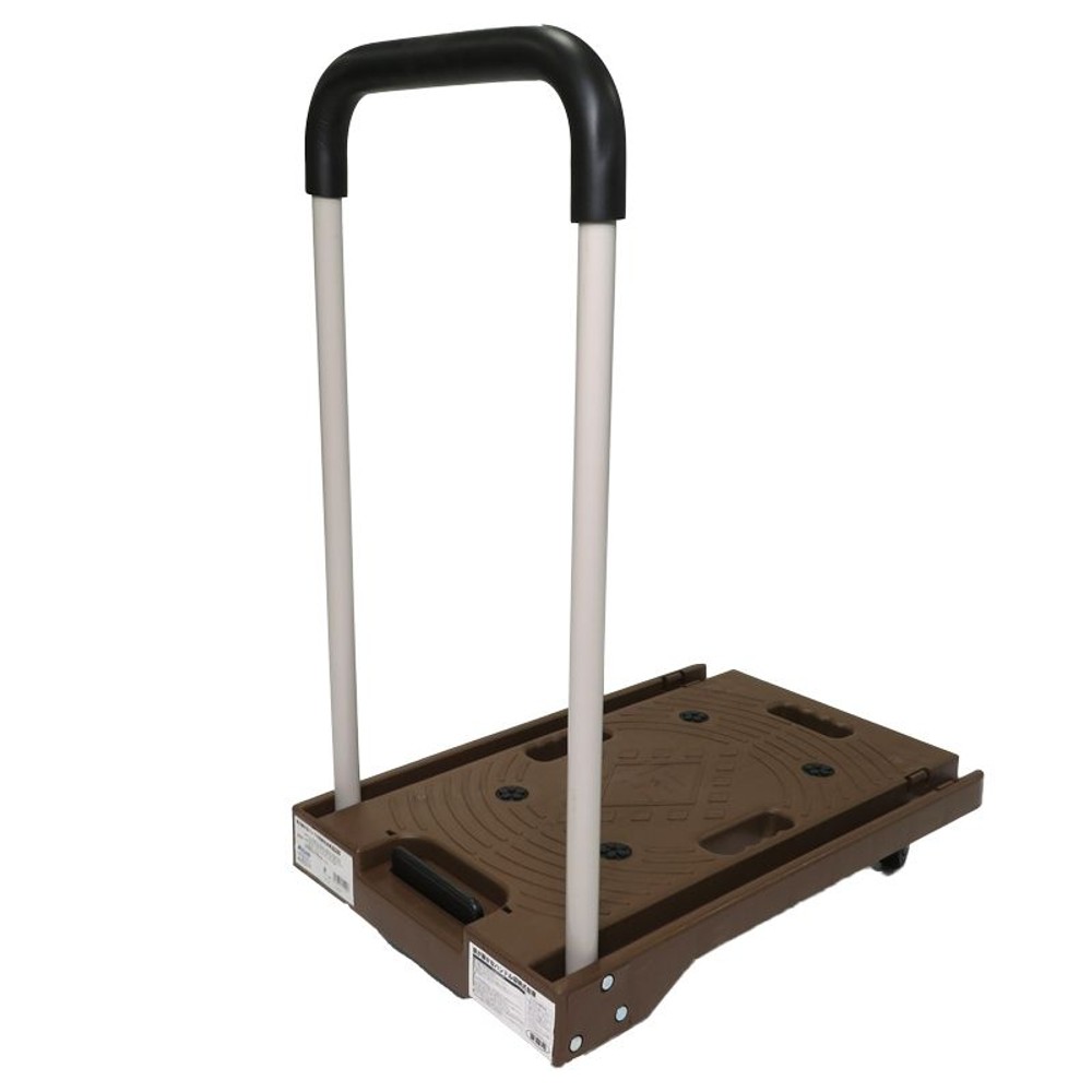 音が静かなハンドル収納式台車　ブラウン, ブラウン, 4.7kg