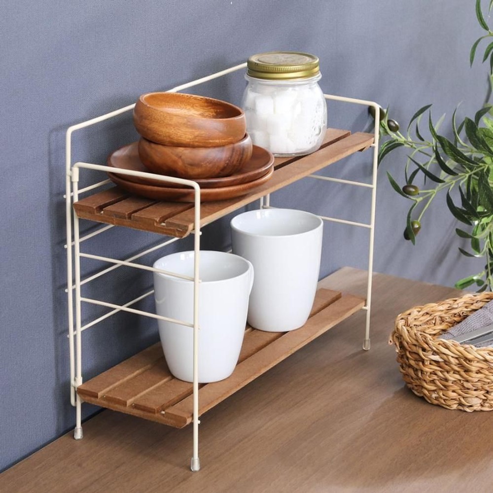 不二貿易  折りたたみラック　リーブル　ワイド 【メーカー直送 代引不可】, ブラウン, ワイド（BR）