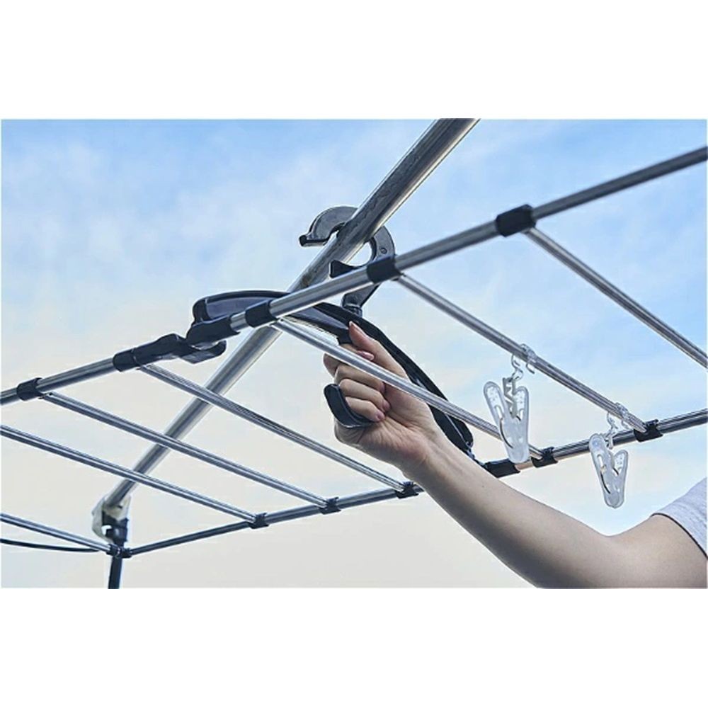 アイセン 伸縮角ハンガー20P, ブラック, 幅205mm&times;奥行580mm&times;高さ350mm