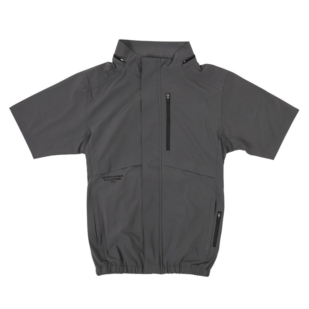 【2025年モデル】ウイザ WIZ'A サイドファン空調ウェアＰＲＯ　半袖　チャコールグレー, チャコールグレー, Mサイズ