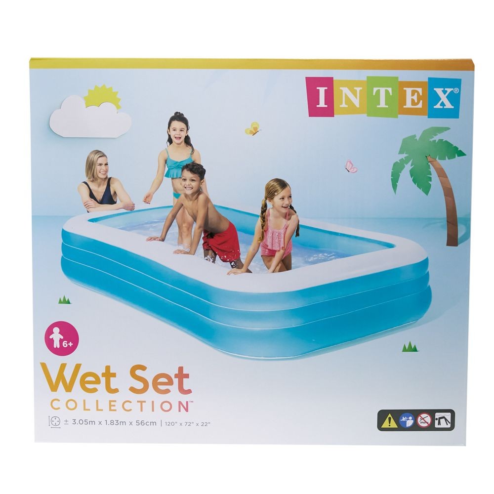 ＩＮＴＥＸ（インテックス）スイムセンターファミリープール３０５Ｕ５８４８４, ブルー×白, 305cm×183cm×56cm