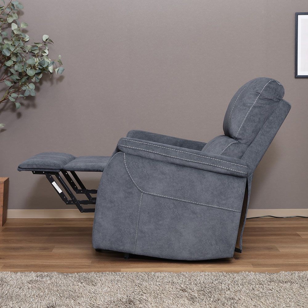 不二貿易 立ち上がりやすい電動リクライナー　ＰＥＡＣＥ　ＢＧＹ【メーカー直送・代引不可】, ネイビー, 幅850mm&times;奥行mm&times;高さmm