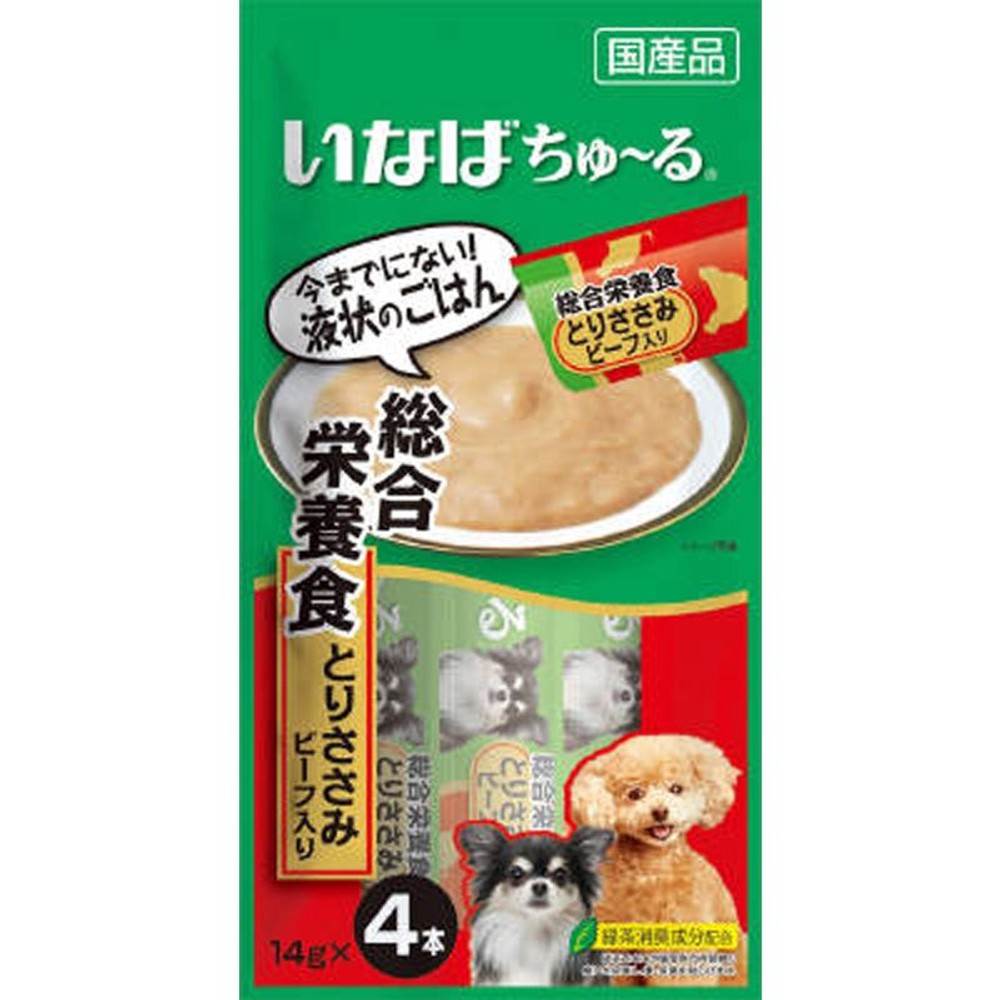 犬ちゅーる総合栄養食とりささみビーフ14ｇＸ4本, とりささみ＆ビーフ, 14g&times;4本