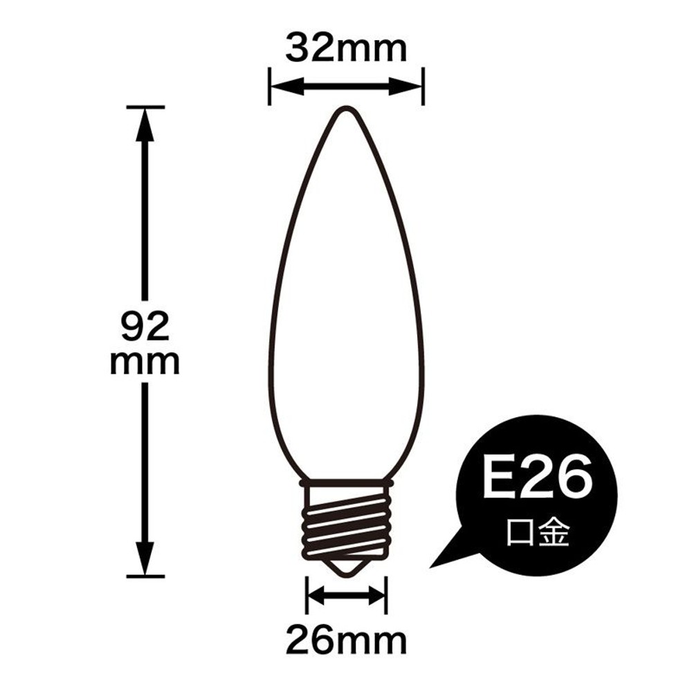 ヤザワ　シャンデリア球10ＷクリアＥ26, その他カラー１, その他サイズ１
